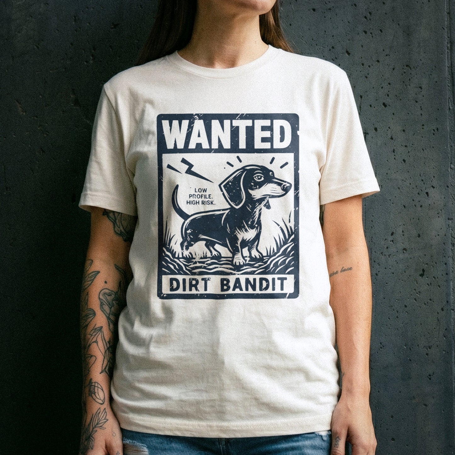 Wanted – Dirt Bandit (Dachshund Edition) T-Shirt